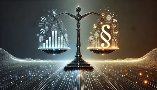 A balance scale representing optimization, value, and efficiency, symbolizing cost-effectiveness.