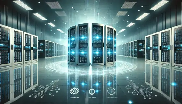 Visual representation of a modern, professional data center environment.