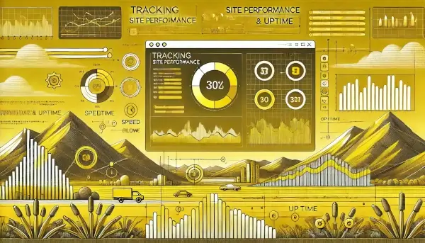 Image that emphasizes performance metrics and uptime.